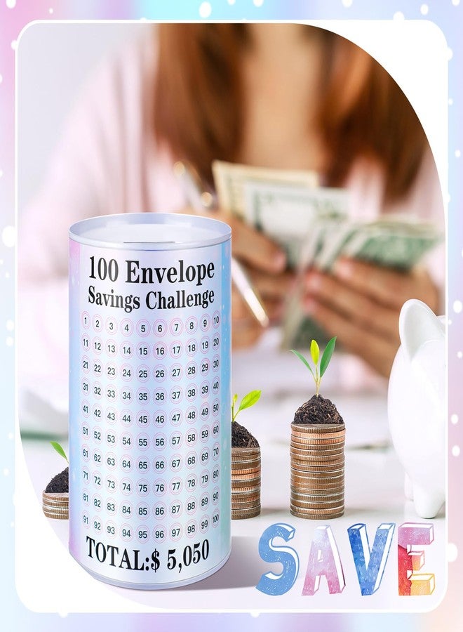 Willinglong Piggy Bank for Adults 100 Days Envelope Saving Challenge Box Piggy Bank with Marker Pen Jar for Money Cash Coin Goals Debt Easy and Fun Way to Save - Image 4