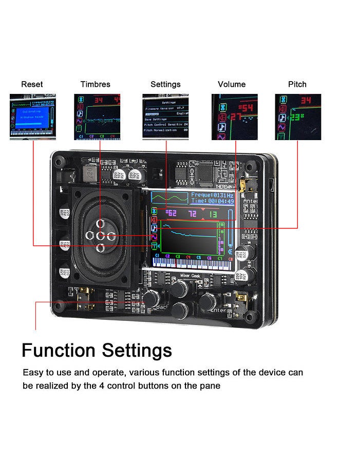 Generic Type-C Interface Audio Theremin Musical Module Vintage Electronic Ingenious Instrument Multiple Voices Adjustable with Color Screen Display  - Image 2