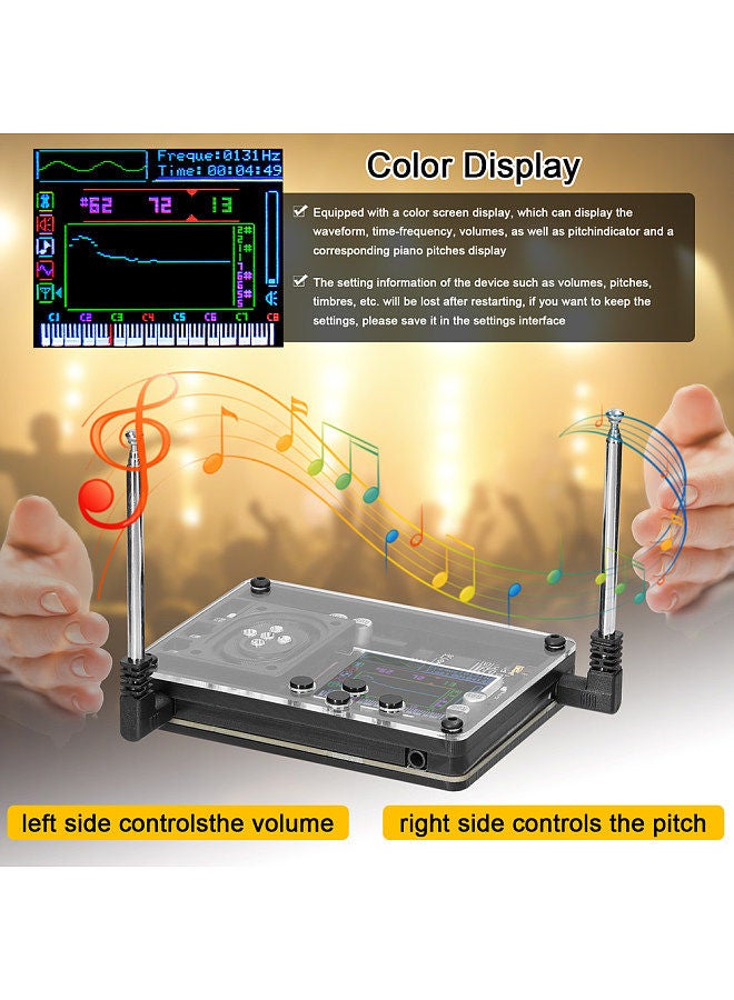 Type-C Interface Audio Theremin Musical Module Vintage Electronic Ingenious Instrument Multiple Voices Adjustable with Color Screen Display