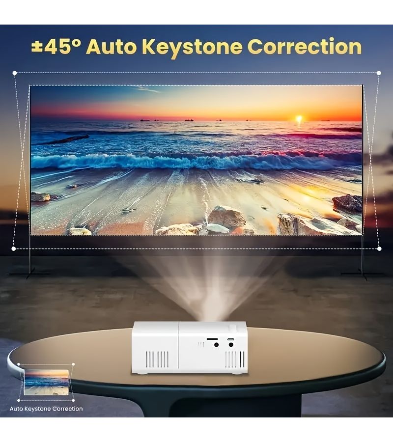 LED Mini Portable Smart Projector Native 240P 29 ANSI Brightness Supports 1080P HD USB Powered With Remote Control For Movies Presentations Home Theater Compatible With Smartphones IPads - Image 5