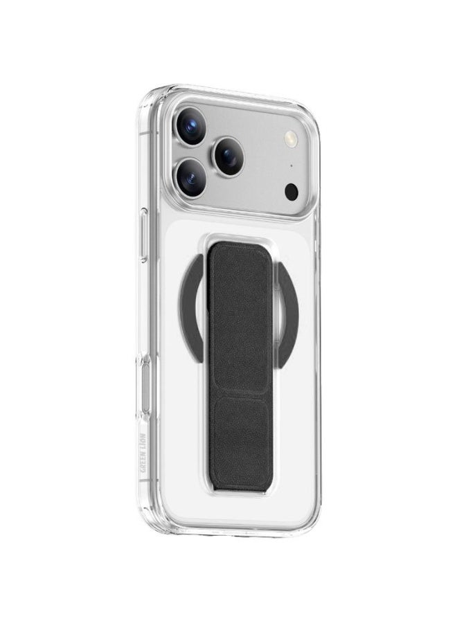 GREEN LION iPhone 17 Pro Max MagSafe Leather Grip with Dual-Sided Magnetic Snap & High Grade Protection / Magnetic Hand Grip - Black Titanium - Image 1