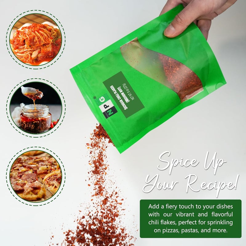NPG Authentic Sichuan Chili Flakes - 8 Ounces of Medium Hot Szechuan Crushed Red Pepper Flakes for Cooking - Image 3