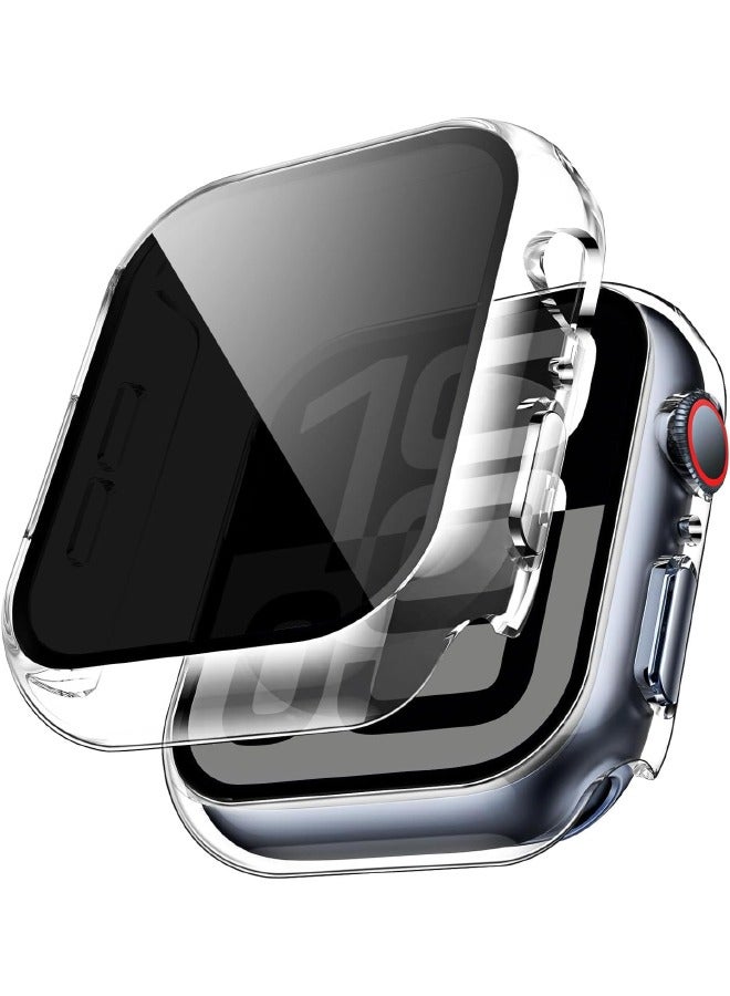 Compatible for Apple Watch Series 10 46mm Hard Case with Privacy Tempered Glass Screen Protector, Unique Design Hard PC Waterproof Case Cover, Bumper Full Coverage Accessories for iWatch 10 46mm, Clear - Image 1