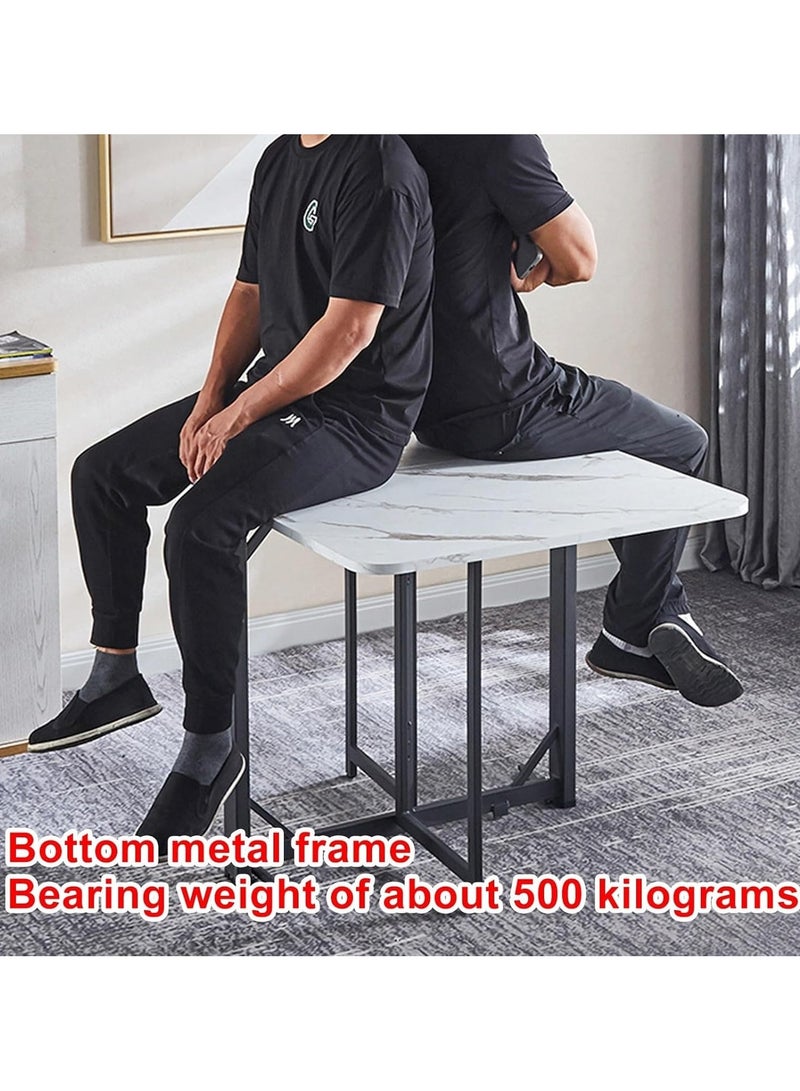 DubaiGallery Folding Dining Table, with Wheels, Multifunctional Extendable, Butterfly Table, Folding Desk, 3 Formats, Strong Load Capacity, Easy to Assemble - Image 3