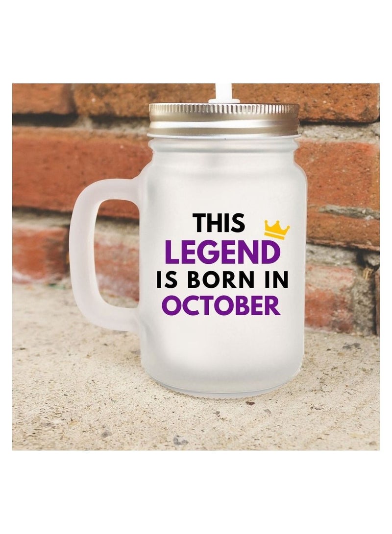 إم إي سي ولدت هذه الأسطورة في أكتوبر ، برطمان بلوري مطبوع عالي الجودة سعة 12 أونصة - Image 2