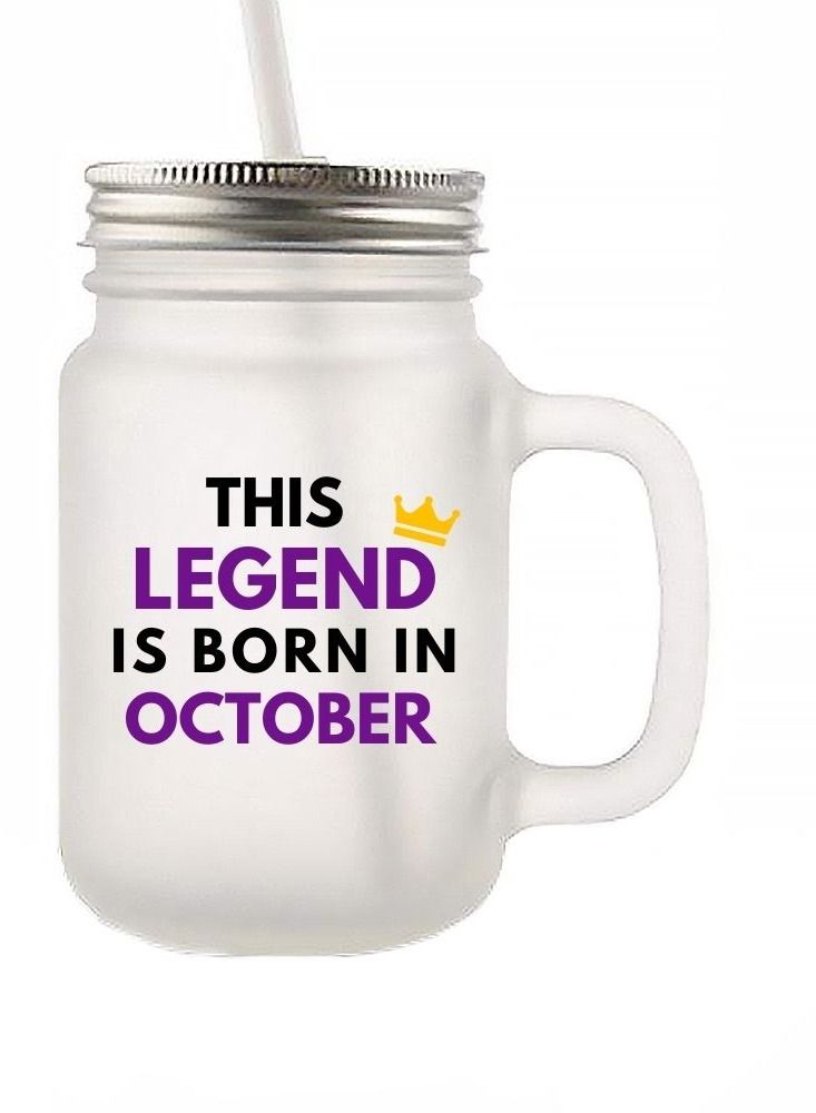 إم إي سي ولدت هذه الأسطورة في أكتوبر ، برطمان بلوري مطبوع عالي الجودة سعة 12 أونصة - Image 1