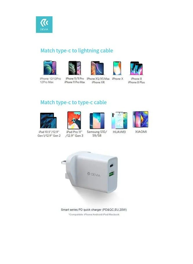 ديفيا شاحن جداري بقوة 20 واط بي دي وكوالكم 3 - Image 2