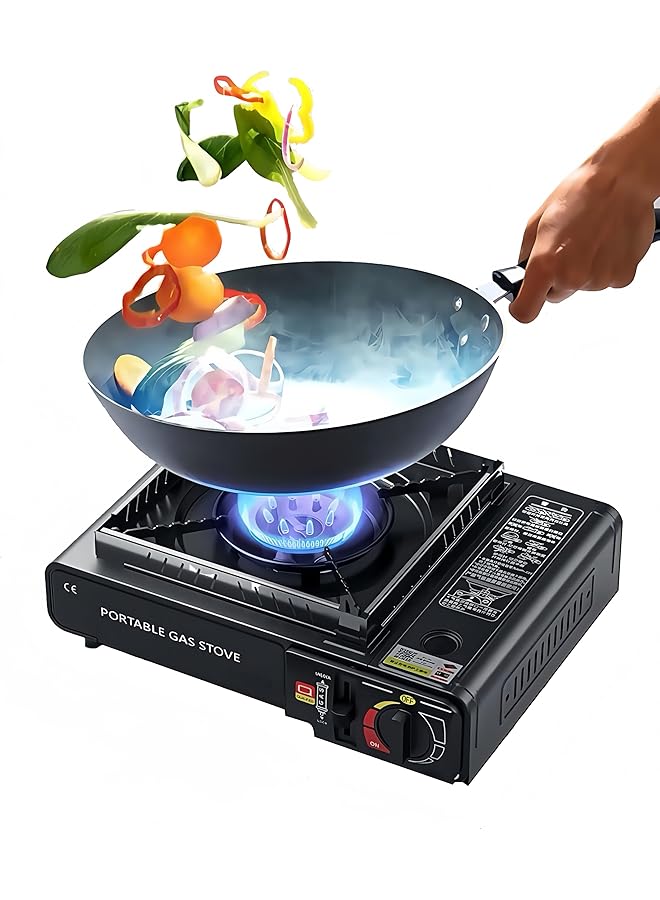 Denx Portable Gas Stove Dual Use Type 2.8Kw High Power Dual Use Compact Windproof Adjustable Temperature Ideal For Camping Travel Picnics And Outdoor Cooking Dx1763 - Image 2