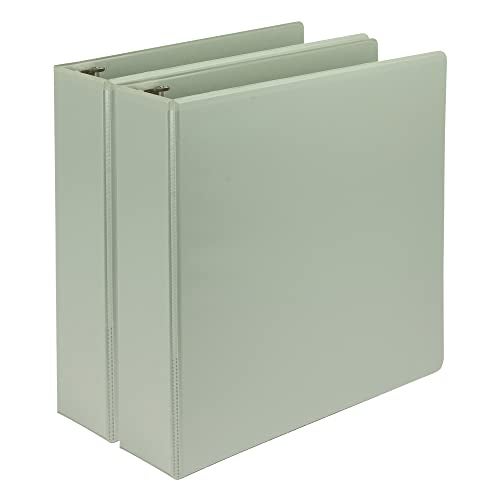 Samsill Plant-Based 2 Inch Durable D-Ring, Made in USA, View Binder, Eco-Friendly, USDA Certified Biobased, 2 Pack, Sage Green - Image 1
