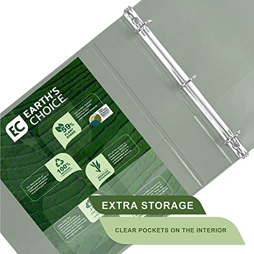 Samsill Plant-Based 2 Inch Durable D-Ring, Made in USA, View Binder, Eco-Friendly, USDA Certified Biobased, 2 Pack, Sage Green - Image 4