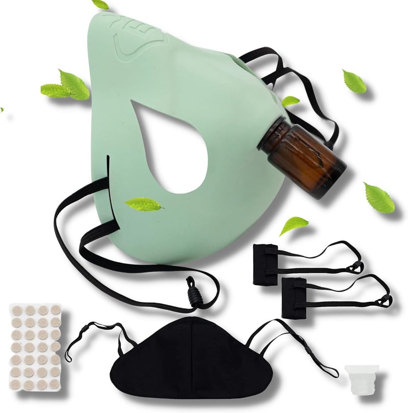cam EsScents Aromatherapy Inhaler Scented Mask - Essential Oils Personal Diffuser - Discrete Essential Oil Inhaler Mask - On-The-Go Essential Oils Sniffer, Wearable Vapor Inhaler - Soft Silicone Face Mask