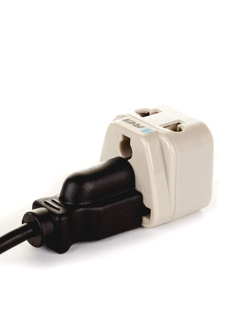 OREI Orei India to Switzerland Rwanda Liechtenstein Type J Travel Adapter Plug 2 in 1 CE Certified RoHS Compliant 4 Pack White Color DB11A4PK  - Image 5