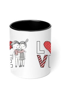 PRINTSHOP4ME Happy Valentine Day with a Black Two-Tone Coffee Mug - Perfect for Couples - Gift for Your Loved One - Gifts for Him Husband - Dad - Boyfriend on Valentines Day  - Image 4