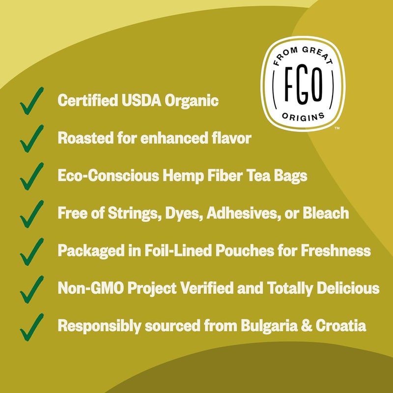 FGO Organic Dandelion Root Tea Bags - 100 Count, Eco-Conscious Herbal Supplement - Image 3