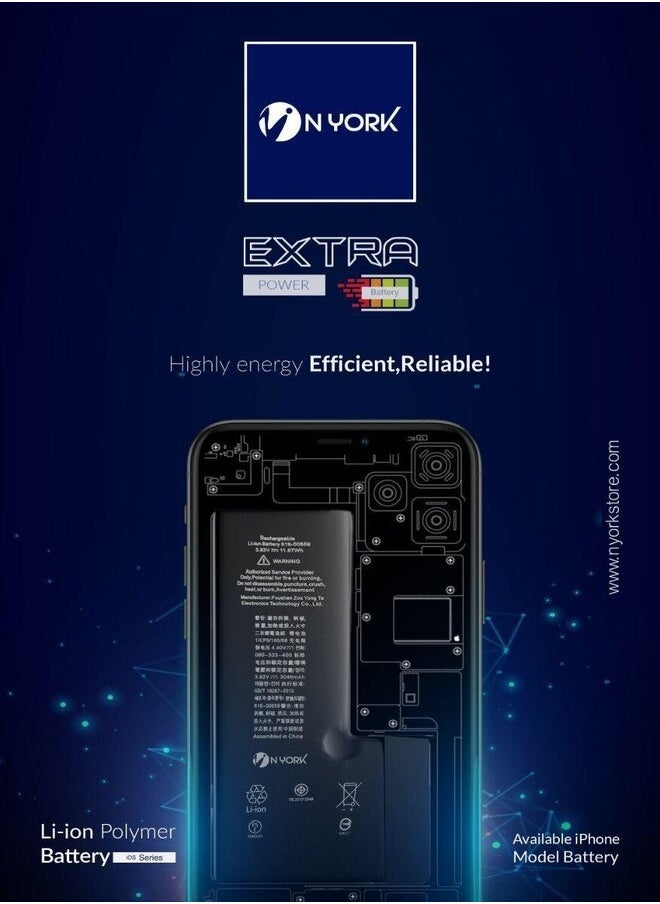 NYORK - 3870 mAh Replacement Battery For Apple iPhone XS MAX Black - Image 1