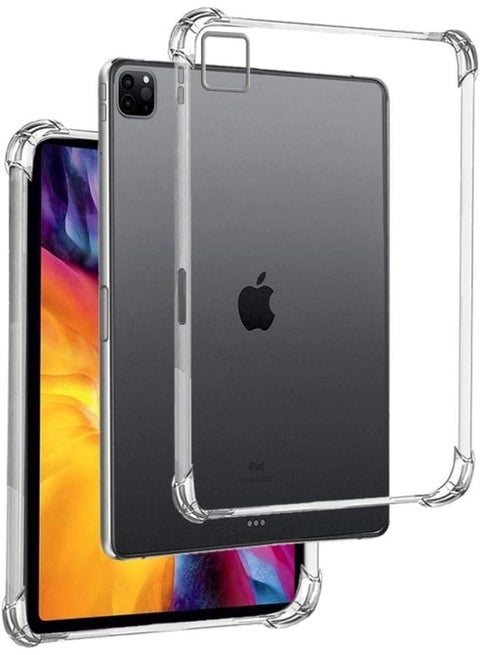 Clear Case Compatible with iPad Pro 12.9/ iPad Air 13 inch M2 2024 6th/5th/4th/3rd Generation 2022/2021/2020/2018, Ultra Thin Shockproof Silicone TPU Back Cover (Clear)
