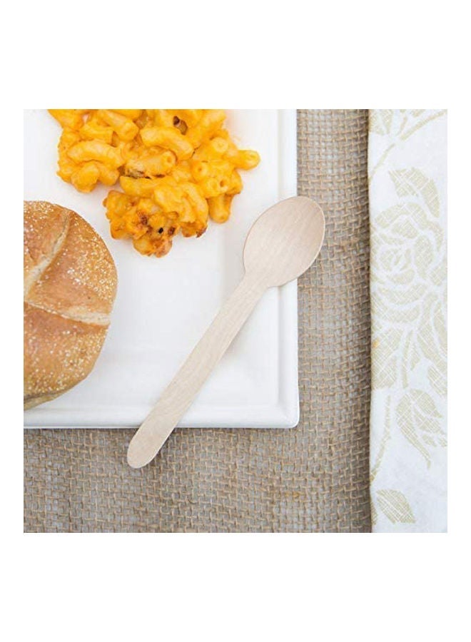 SNH 50-Pieces Disposable Wooden Spoon Beige 18grams - Image 3
