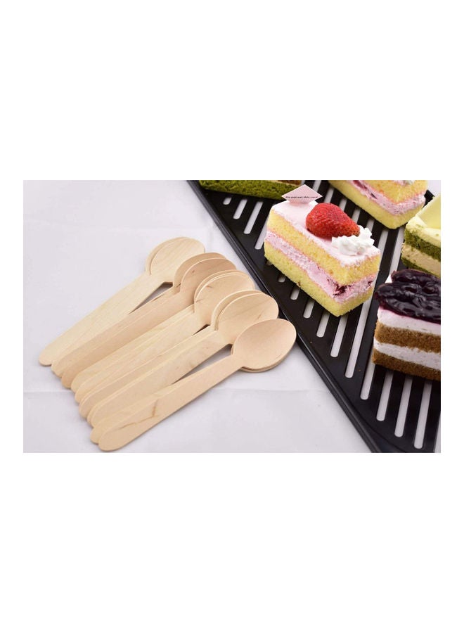 SNH 50-Pieces Disposable Wooden Spoon Beige 18grams - Image 4