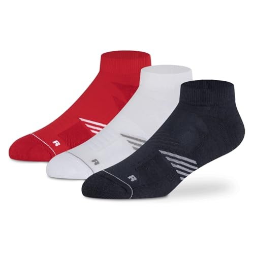 Supersox Ankle Length Performance Sports Socks for Woman | Combed Cotton | Moisture Absorbent & Anti-Odour | Durable Welt for Long-Lasting Comfort | Black, White, Red | Pack of 3 - Image 1