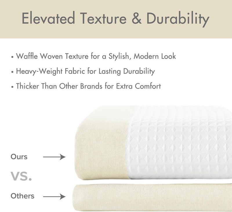 madison park Shower Curtain Spa Waffle Weave Shower Curtain for Bathroom 3M Scotchgard Moisture Management, Spa Quality Modern Shower Curtains for Bathroom, Standard: 72x72 Cream - Image 5