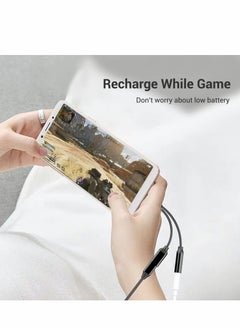 Excefore محول سماعة رأس وشاحن USB C إلى 3.5 مم، مقسم USB C 2 في 1 إلى مقبس الصوت وكابل دونجل للشحن السريع، متوافق مع Samsung Galaxy S20 S21+، Note 20 10، Google Pixel 2 3 4 XL  - Image 4