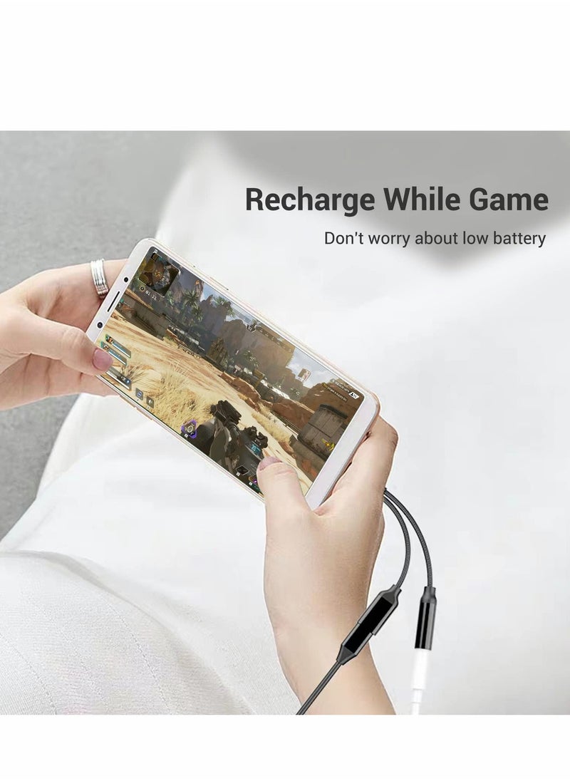 Excefore - محول سماعة رأس وشاحن USB C إلى 3.5 مم، مقسم USB C 2 في 1 إلى مقبس الصوت وكابل دونجل للشحن السريع، متوافق مع Samsung Galaxy S20 S21+، Note 20 10، Google Pixel 2 3 4 XL - Image 1