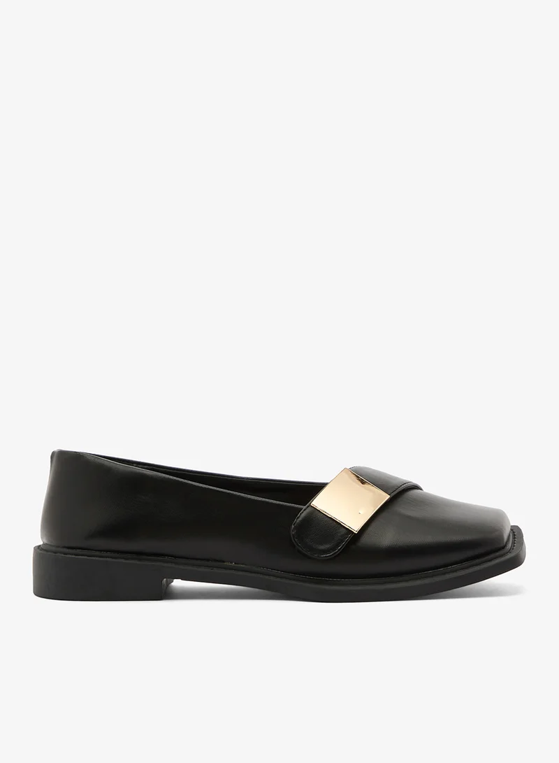 ايلا Strap Detail Loafers With Gold Detail