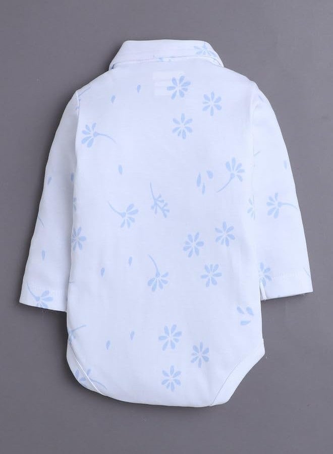 BUMZEE طقم ملابس داخلية قطنية بأكمام طويلة للأولاد من BUMZEE، لون أزرق فاتح وأبيض - 9-12 شهرًا (Peb10801E-pbl) - Image 3