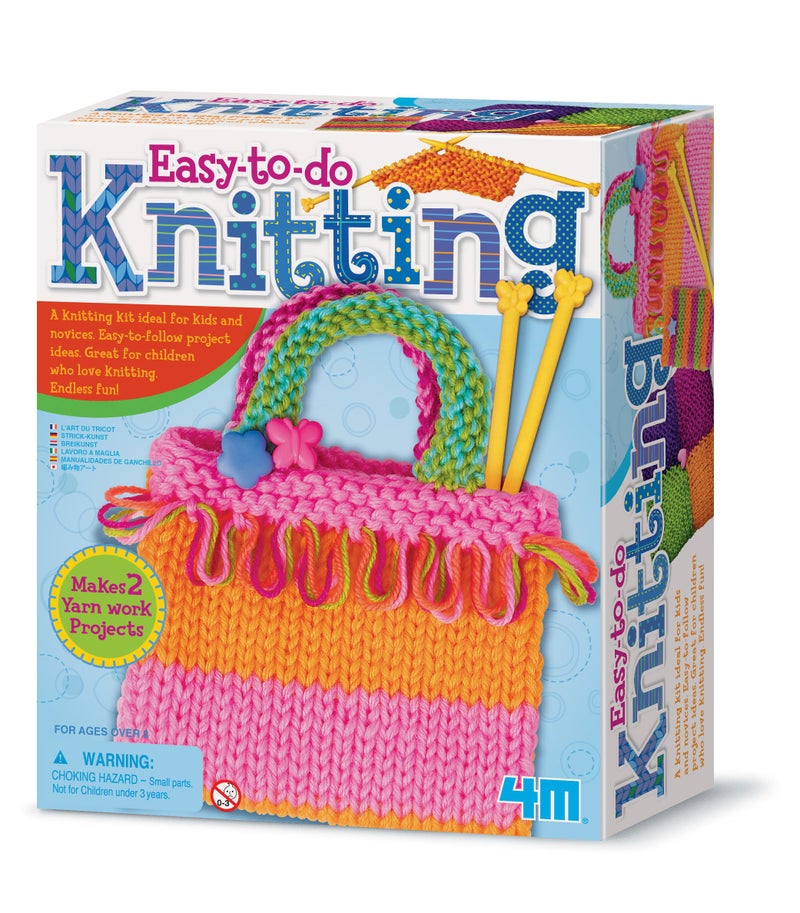 4M Easy-to-do Knitting Art Kit (3593), white pink - Image 1