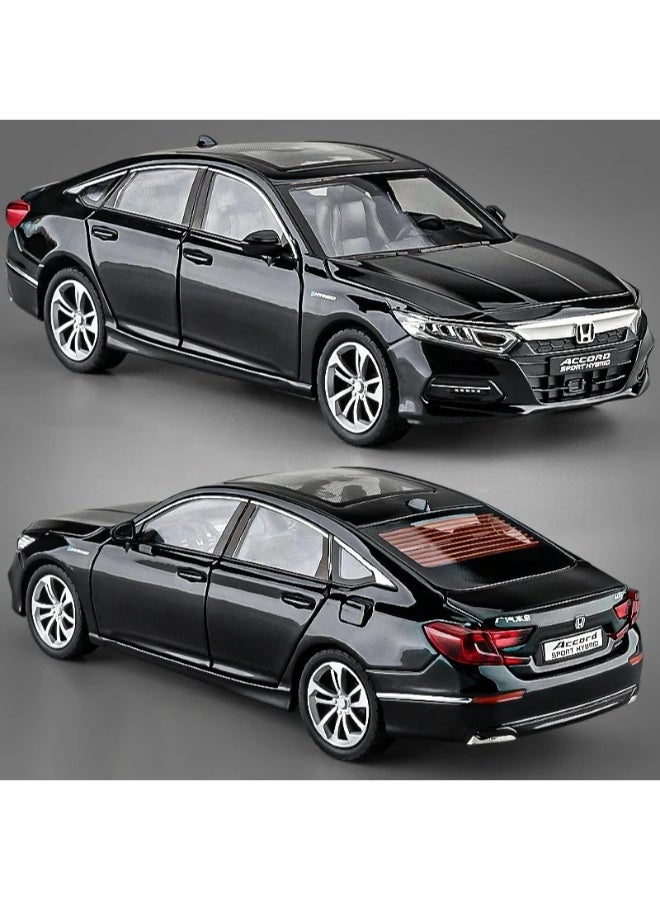 حديقة الألعاب محاكاة سيارة هوندا أكورد مصبوبة بمقياس 1:24 - لعبة نموذجية من سبائك معدنية مزودة بصوت وإضاءة، وخاصية السحب للخلف، هدية تذكارية للأطفال - Image 4