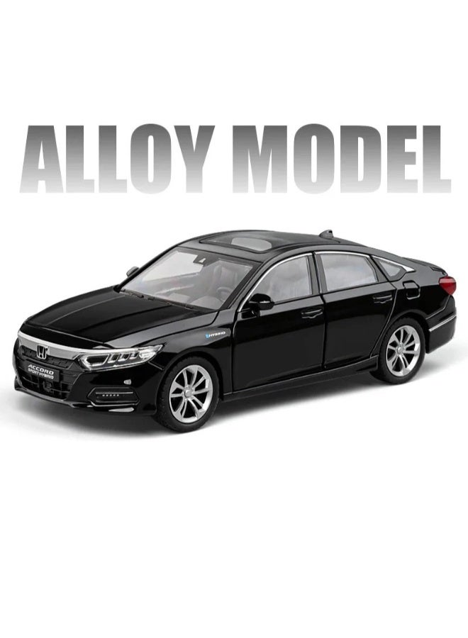 حديقة الألعاب محاكاة سيارة هوندا أكورد مصبوبة بمقياس 1:24 - لعبة نموذجية من سبائك معدنية مزودة بصوت وإضاءة، وخاصية السحب للخلف، هدية تذكارية للأطفال - Image 1