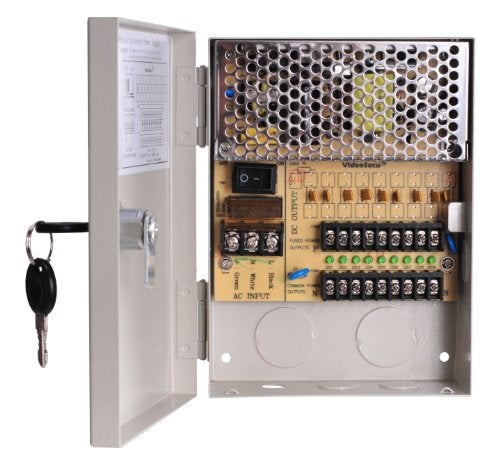 VideoSecu Key Lock 9 Output 12 V DC CCTV Distributed Power Supply Box Auto Reset for Security Camera WK9 - Image 5
