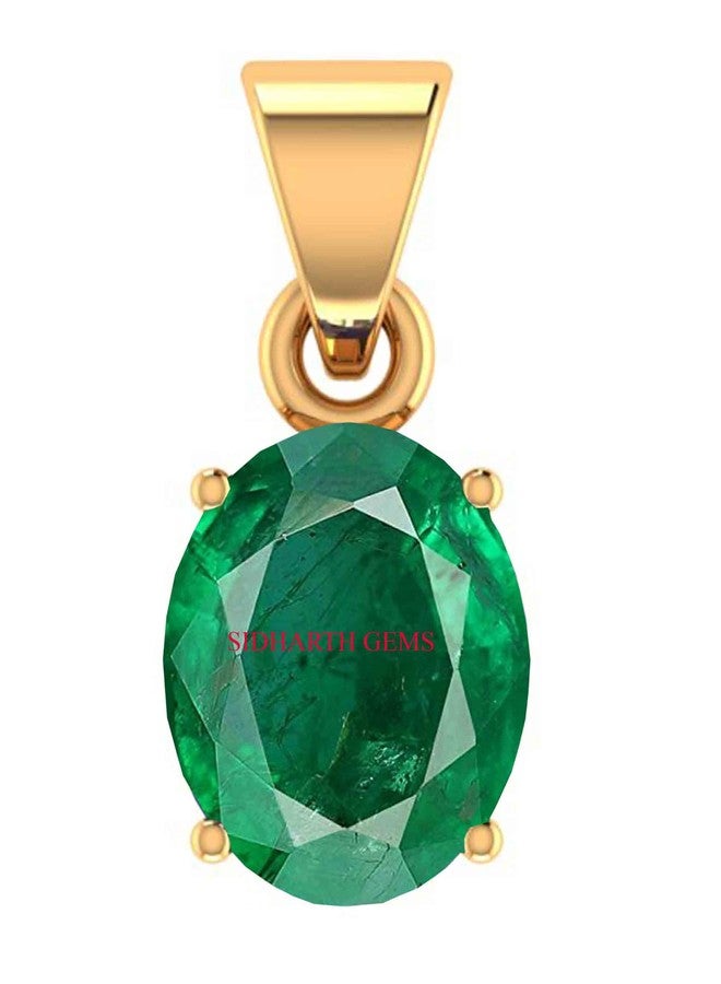 SIDHARTH GEMS 7.25 Ratti 6.00 Carat Certified Natural Emerald Panna Panchdhatu Rashi Ratan Gold Plated Pendant Locket for Men & Women - Image 1
