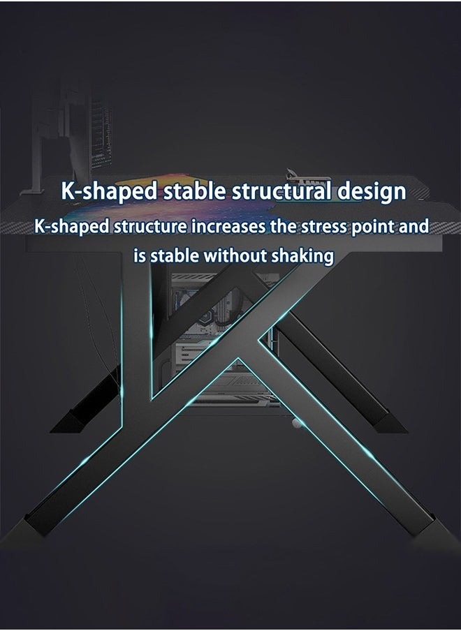 WAMIT - Gaming Table, Office Desk Computer table Gaming Desk,120 * 60CM Home Office Desk, Extra Large Modern Ergonomic Black PC Table Gamer Workstation Black(120*60*75CM) - Image 1
