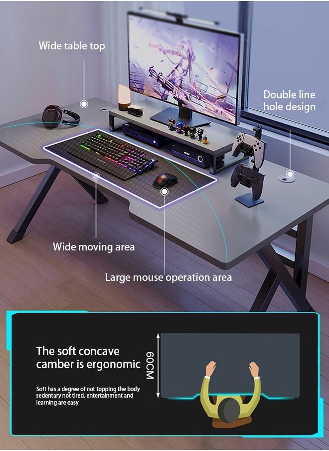 WAMIT - Gaming Table, Office Desk Computer table Gaming Desk,120 * 60CM Home Office Desk, Extra Large Modern Ergonomic Black PC Table Gamer Workstation Black(120*60*75CM) - Image 1