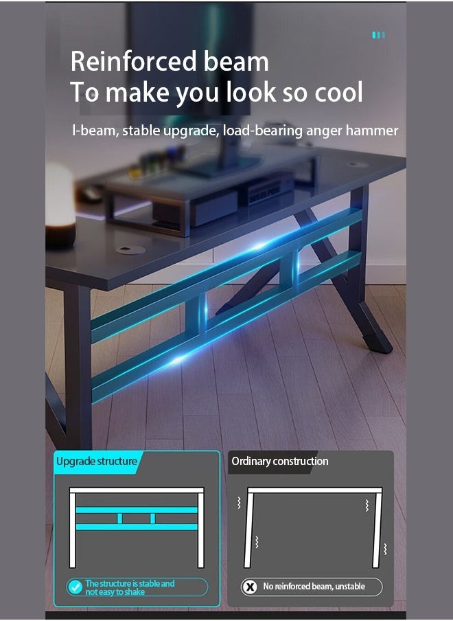 WAMIT - Gaming Table, Office Desk Computer table Gaming Desk,120 * 60CM Home Office Desk, Extra Large Modern Ergonomic Black PC Table Gamer Workstation Black(120*60*75CM) - Image 1