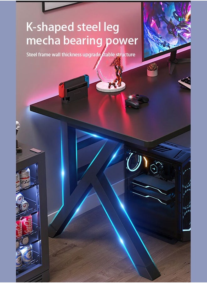 WAMIT - Gaming Table, Office Desk Computer table Gaming Desk,120 * 60CM Home Office Desk, Extra Large Modern Ergonomic Black PC Table Gamer Workstation Black(120*60*75CM) - Image 1
