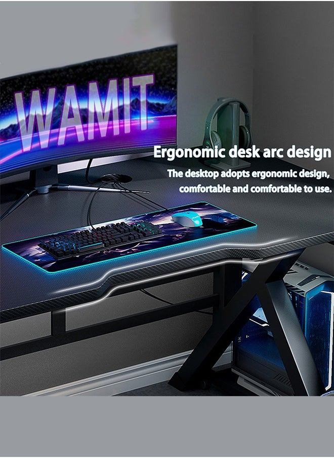 WAMIT - Gaming Table, Office Desk Computer table Gaming Desk,120 * 60CM Home Office Desk, Extra Large Modern Ergonomic Black PC Table Gamer Workstation Black(120*60*75CM) - Image 1