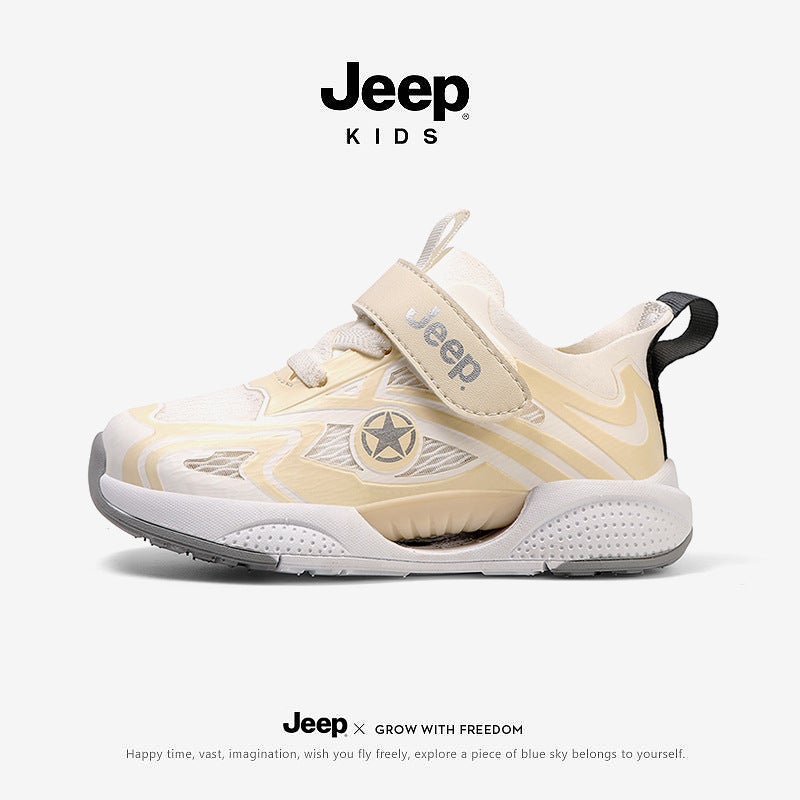Jeep Baby Shoes, Kidsren'S Sports Shoes, Single Mesh Breathable Running Shoes, Toddlers' Lightweight Soft-Soled Non-Slip Wear-Resistant Casual Shoes - Image 1