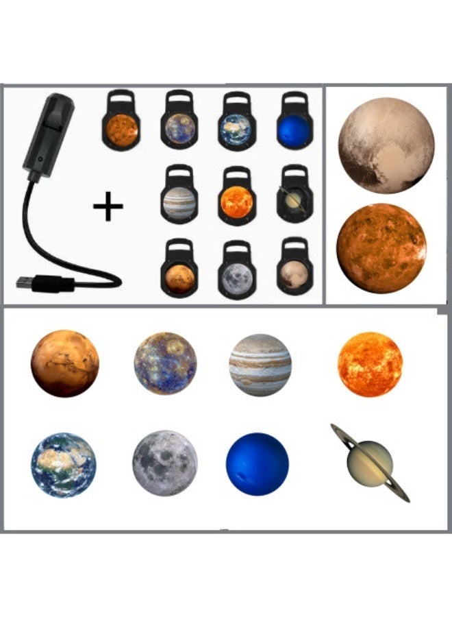 New starry sky light moonlight starlight bedroom creative LED night logo projection light network celebrity background light, 10 planetary diagram  - Image 1