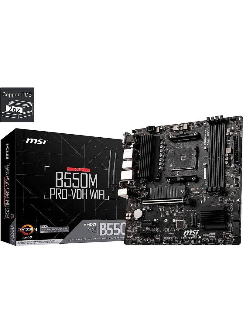 Xnews - MSI B550M Pro-Vdh Wifi Am4 Ddr4 4400(OC) HDMI Dvg VGA M.2 Usb3.2 Wifi Matx - Image 1