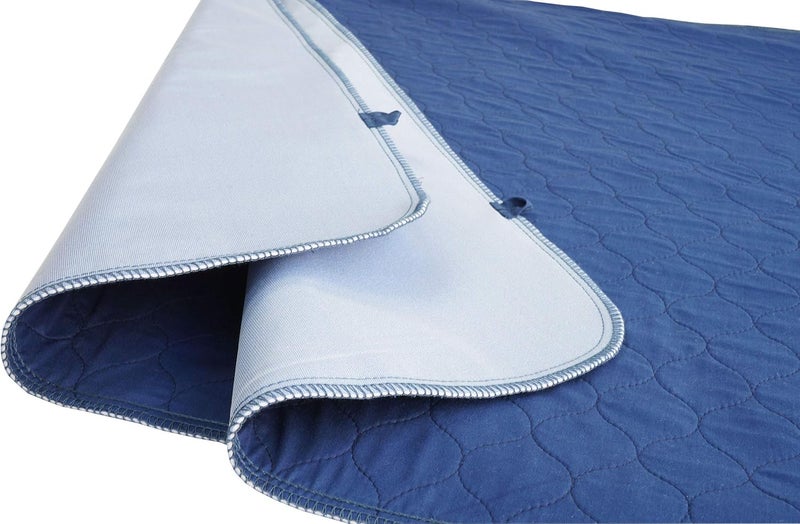 Pack of 2 Careboree Bed Pads for Incontinence Washable Bed Pee Underpad 34X36 inches Navy Blue Reusable Waterproof Extra Absorbent Draw Sheet for Mattress