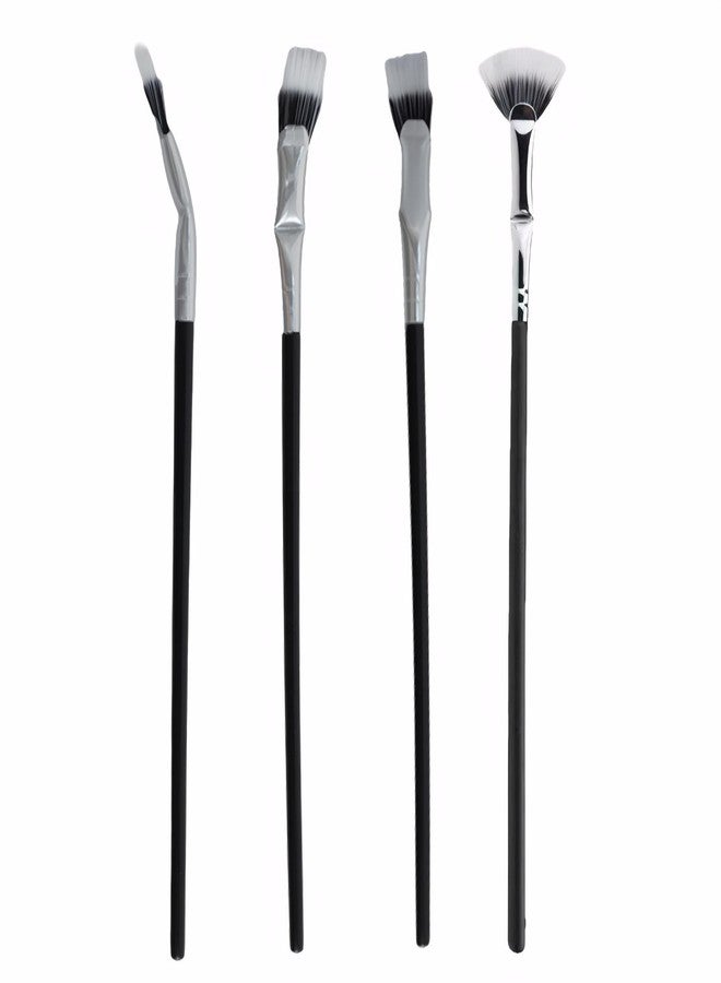 ROBOHOOK 4 PCS Mascara Fan Brush for Lashes,Folding Angle Scalloped Lash Brush,Upper and Lower Eyelash Separators,Suitable for Women's Eye Makeup - Image 1