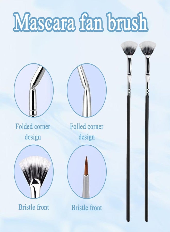 ROBOHOOK 4 PCS Mascara Fan Brush for Lashes,Folding Angle Scalloped Lash Brush,Upper and Lower Eyelash Separators,Suitable for Women's Eye Makeup - Image 5