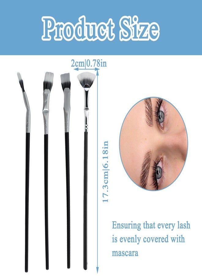 ROBOHOOK 4 PCS Mascara Fan Brush for Lashes,Folding Angle Scalloped Lash Brush,Upper and Lower Eyelash Separators,Suitable for Women's Eye Makeup - Image 2