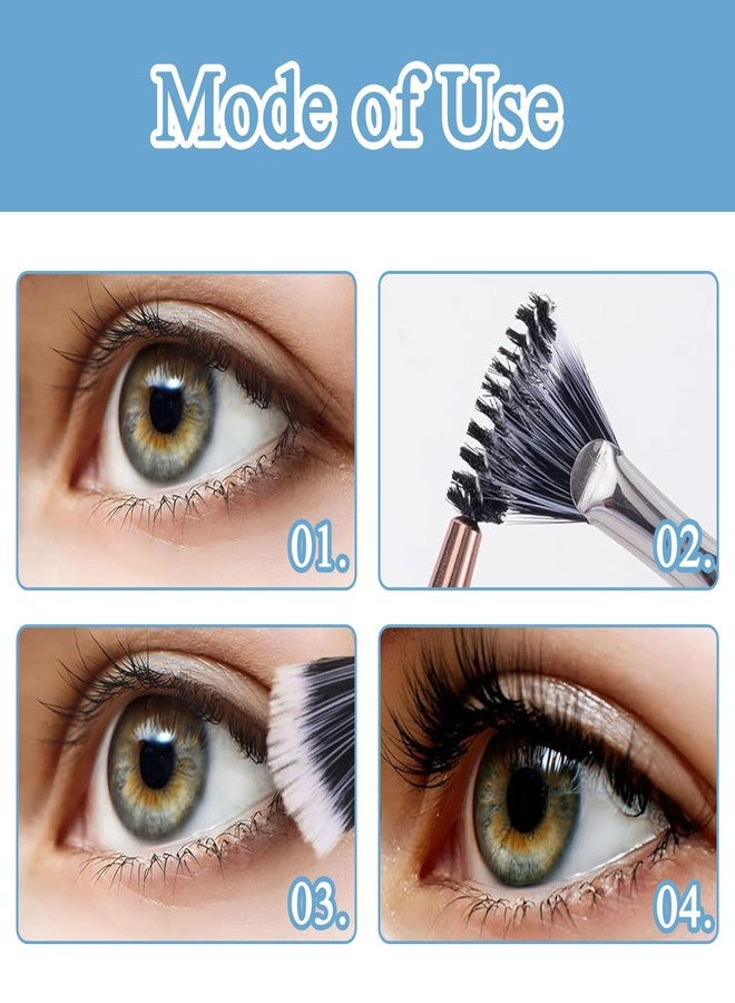 ROBOHOOK 4 PCS Mascara Fan Brush for Lashes,Folding Angle Scalloped Lash Brush,Upper and Lower Eyelash Separators,Suitable for Women's Eye Makeup - Image 4