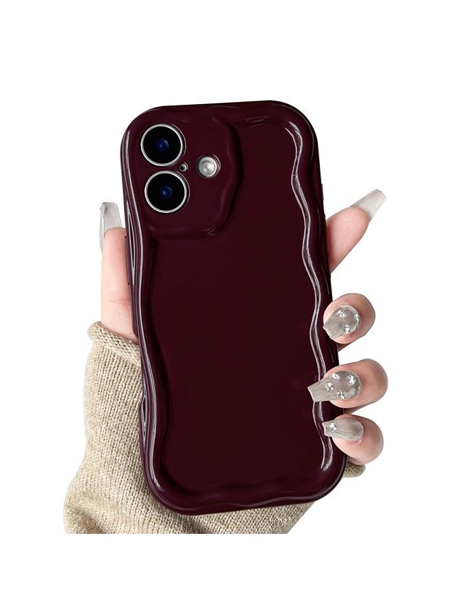 ShebSheb Simple Wave Design Phone Case for iPhone 16 Plus , Wavy Frame Soft TPU Aesthetic Phone Cover - Image 1
