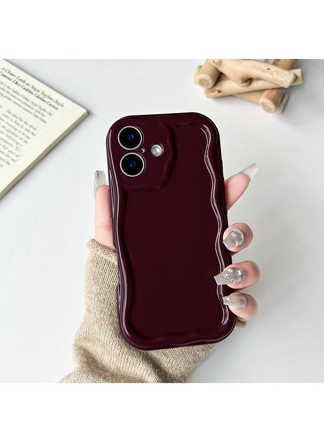 ShebSheb Simple Wave Design Phone Case for iPhone 16 Plus , Wavy Frame Soft TPU Aesthetic Phone Cover - Image 5