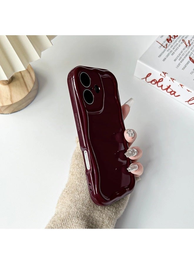 ShebSheb Simple Wave Design Phone Case for iPhone 16 Plus , Wavy Frame Soft TPU Aesthetic Phone Cover - Image 4