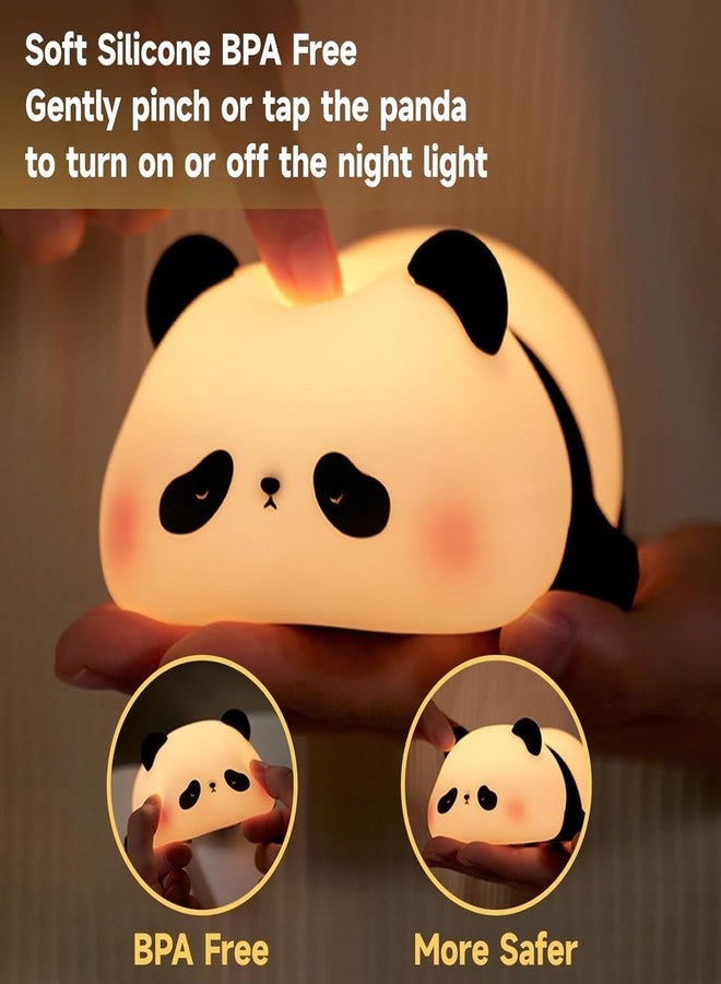 Zilloquil Cute Sleeping Panda Soft Silicone Nursery Night Light, for Baby Room Decor, Girls, Boys, Home Decor, Birthday Gift Rechargeable, 7 Color Changing, Tap Control (Sleeping Panda Lamp) - Image 3